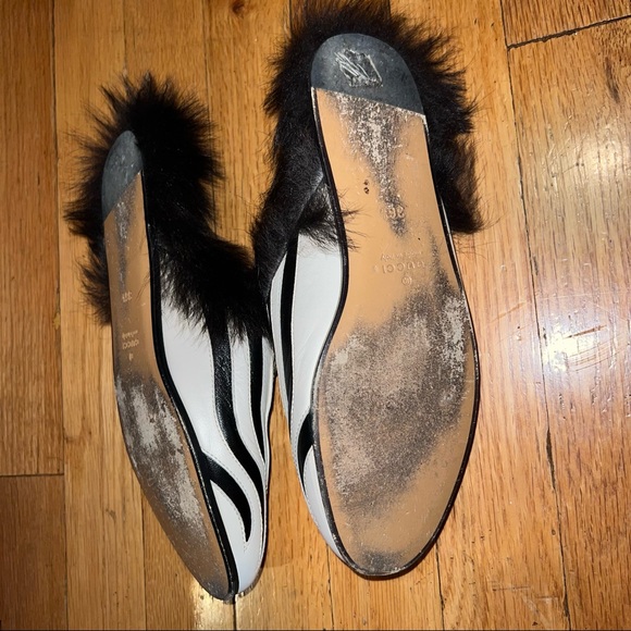 GUCCI ZEBRA FUR PRINCETOWN MULES SLIDE INS - Picture 8 of 9